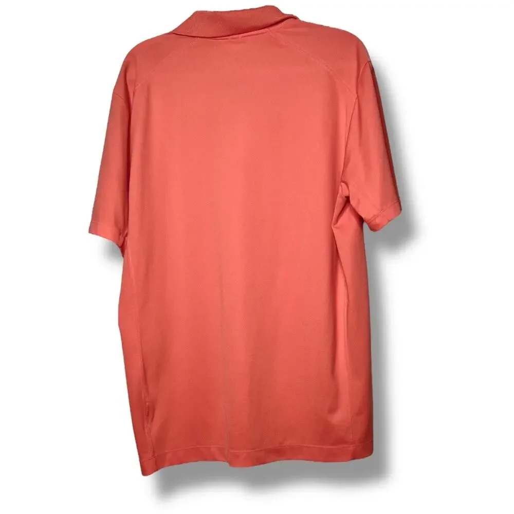 Men's Nike Golf Tour Performance Dri Fit Coral Polo Shirt Large